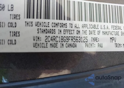 2015 Chrysler Town & Country Touring z USA, uszkodzony, nr VIN 2C4RC1BG9FR563125